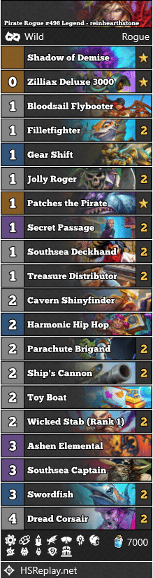 Pirate Rogue #498 Legend - reinhearthstone