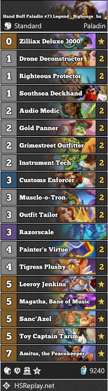 Hand Buff Paladin #73 Legend - Bighouse_hs