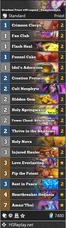 Overheal Priest #99 Legend - NamelessHsEu