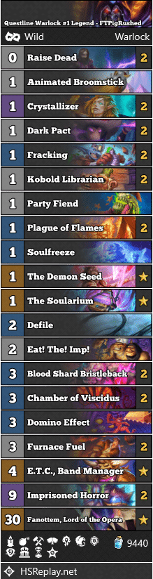 Questline Warlock #1 Legend - FTPigRushed