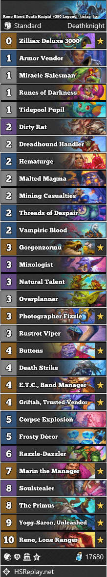 Reno Blood Death Knight #380 Legend - tictac_hs