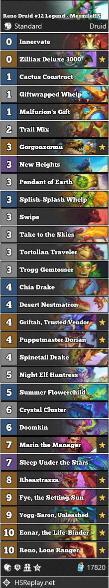 Reno Druid #12 Legend - MesmileHS