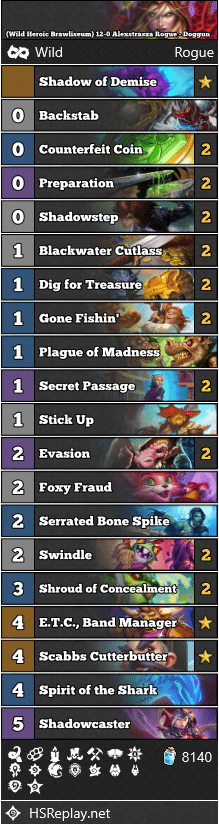 (Wild Heroic Brawliseum) 12-0 Alexstrasza Rogue - Doggun