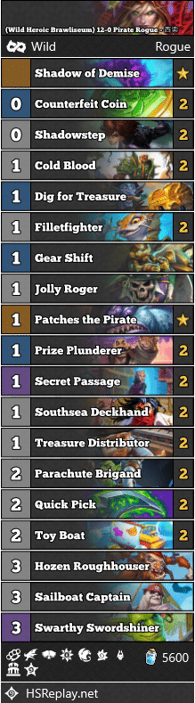 (Wild Heroic Brawliseum) 12-0 Pirate Rogue - 西索