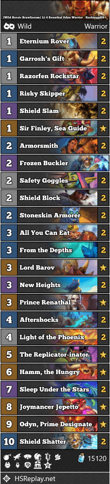 (Wild Heroic Brawliseum) 12-0 Renathal Odyn Warrior - KarkinggHS