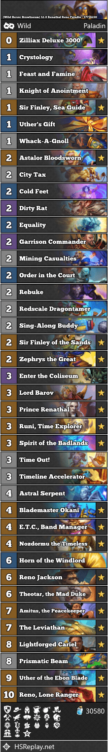 (Wild Heroic Brawliseum) 12-0 Renathal Reno Paladin - 17736230