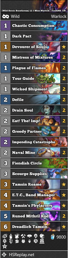 (Wild Heroic Brawliseum) 12-1 Mine Warlock - YouthHS_CN