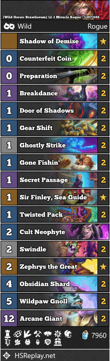 (Wild Heroic Brawliseum) 12-1 Miracle Rogue - 13073166