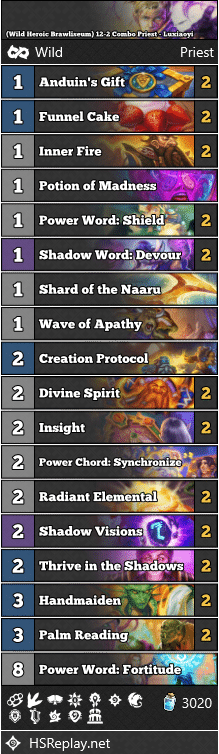 (Wild Heroic Brawliseum) 12-2 Combo Priest - Luxiaoyi