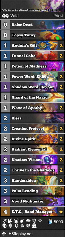 (Wild Heroic Brawliseum) 12-2 Combo Priest - 那呀那个谁