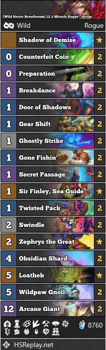 (Wild Heroic Brawliseum) 12-2 Miracle Rogue - jerolm_