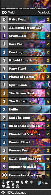 (Wild Heroic Brawliseum) 12-2 Questline Warlock - FTPigRushed