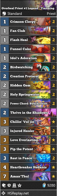 Overheal Priest #1 Legend - Tianming