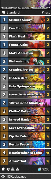 Overheal Priest #23 Legend - Obivank92963107