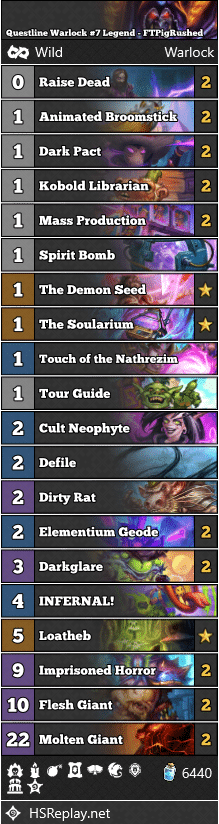 Questline Warlock #7 Legend - FTPigRushed