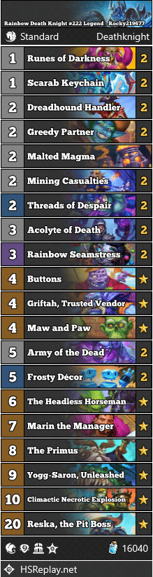 Rainbow Death Knight #222 Legend - Rocky219677