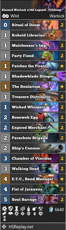 Discard Warlock #348 Legend - Pelthune