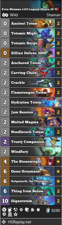 Even Shaman #325 Legend (Score: 19-7)