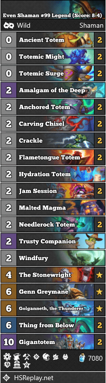 Even Shaman #99 Legend (Score: 8-4)