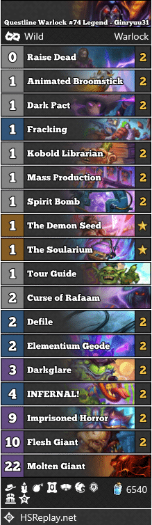 Questline Warlock #74 Legend - Ginryuu31