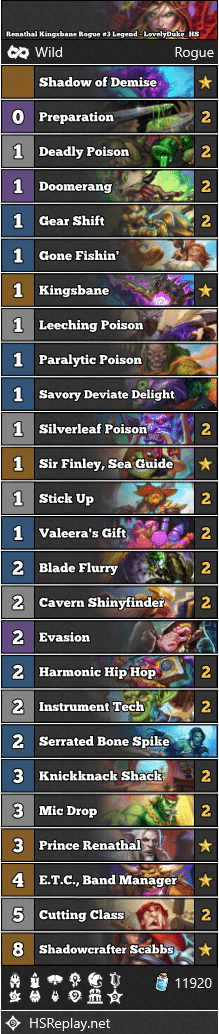 Renathal Kingsbane Rogue #3 Legend - LovelyDuke_HS