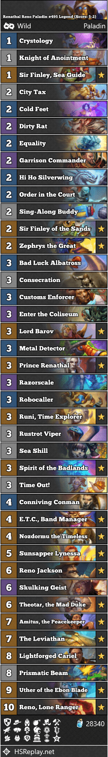 Renathal Reno Paladin #495 Legend (Score: 5-2)