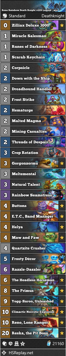 Reno Rainbow Death Knight #209 Legend - mio