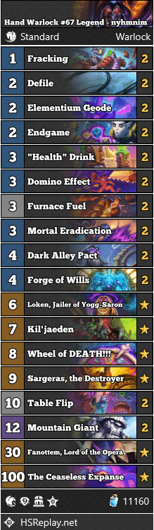 Hand Warlock #67 Legend - nyhmnim