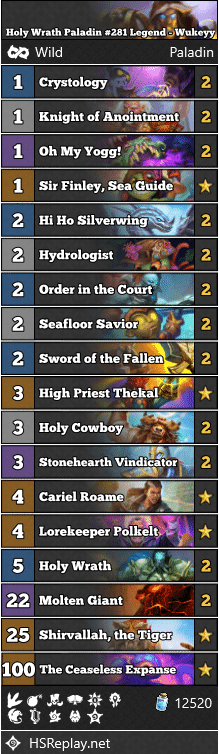 Holy Wrath Paladin #281 Legend - Wukeyy