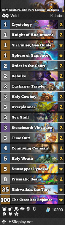 Holy Wrath Paladin #376 Legend - ZeddyHS