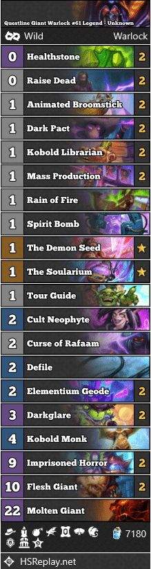 Questline Giant Warlock #61 Legend - Unknown