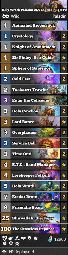 Holy Wrath Paladin #64 Legend - B4J1T0