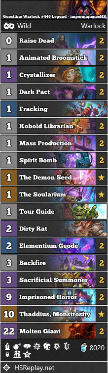 Questline Warlock #446 Legend - impermanenceHS