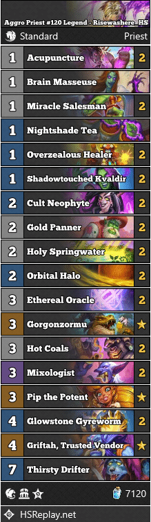 Aggro Priest #120 Legend - Risewashere_HS