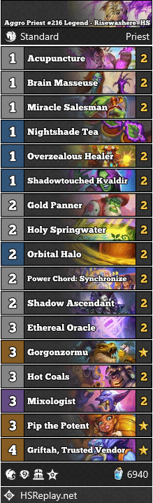 Aggro Priest #216 Legend - Risewashere_HS