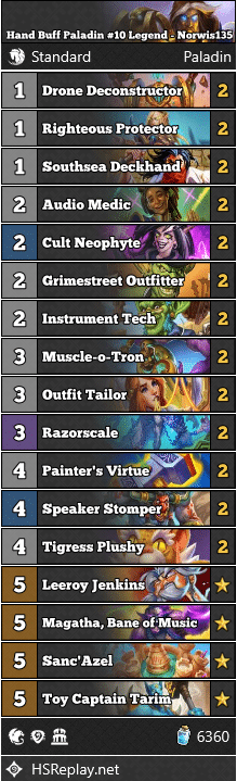 Hand Buff Paladin #10 Legend - Norwis135