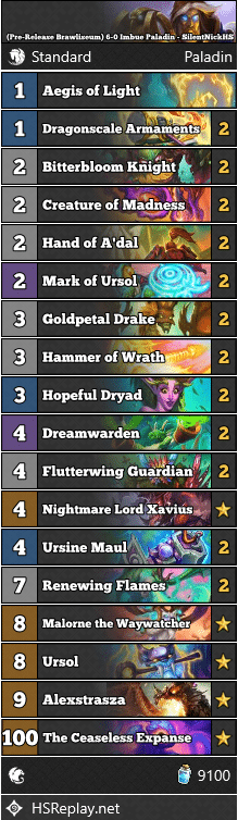 (Pre-Release Brawliseum) 6-0 Imbue Paladin - SilentNickHS