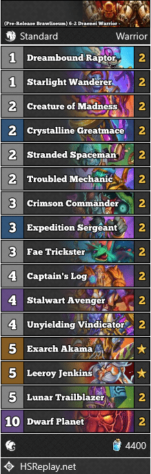 (Pre-Release Brawliseum) 6-2 Draenei Warrior - Aklain_Hs