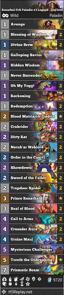 Renathal CtA Paladin #3 Legend - sinf3rn0