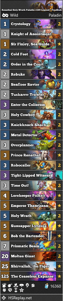 Renathal Holy Wrath Paladin #189 Legend - Teadbub