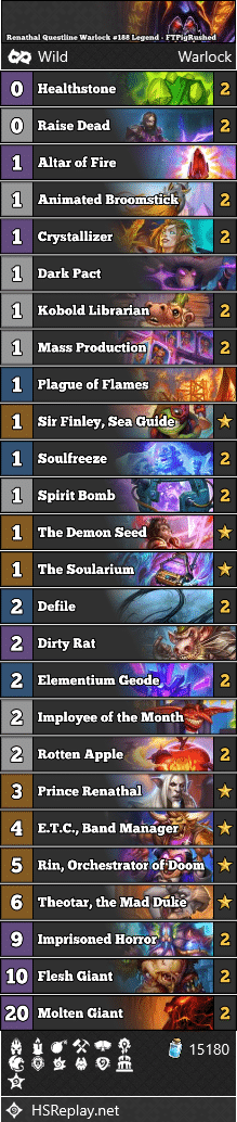 Renathal Questline Warlock #188 Legend - FTPigRushed