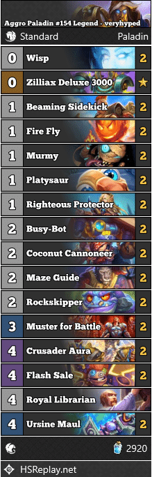 Aggro Paladin #154 Legend - veryhyped
