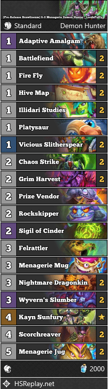 (Pre-Release Brawliseum) 6-0 Menagerie Demon Hunter - LordzPuffy