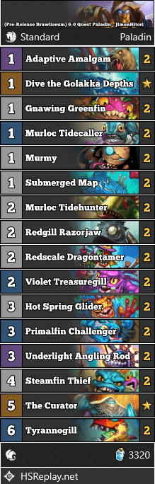 (Pre-Release Brawliseum) 6-0 Quest Paladin - JimonHitori