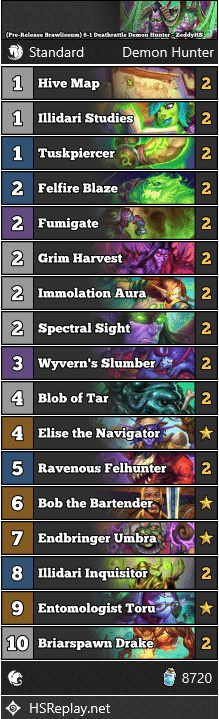 (Pre-Release Brawliseum) 6-1 Deathrattle Demon Hunter - ZeddyHS