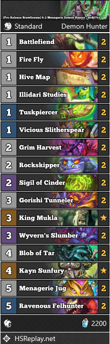 (Pre-Release Brawliseum) 6-2 Menagerie Demon Hunter - GoRi7o3