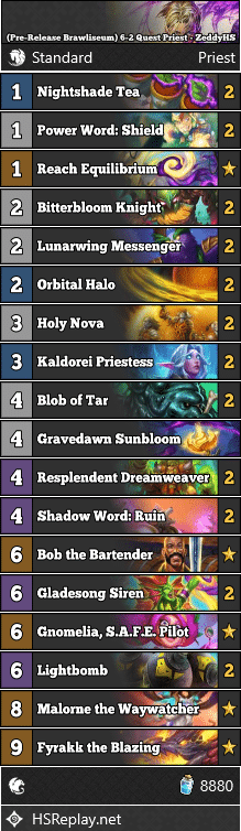 (Pre-Release Brawliseum) 6-2 Quest Priest - ZeddyHS