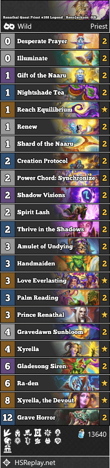 Renathal Quest Priest #388 Legend - RenoJackson_HS