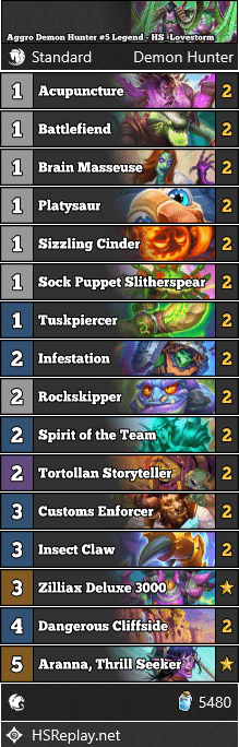 Aggro Demon Hunter #5 Legend - HS_Lovestorm