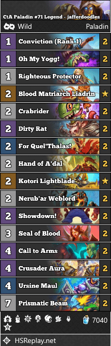CtA Paladin #71 Legend - jafferdoodles